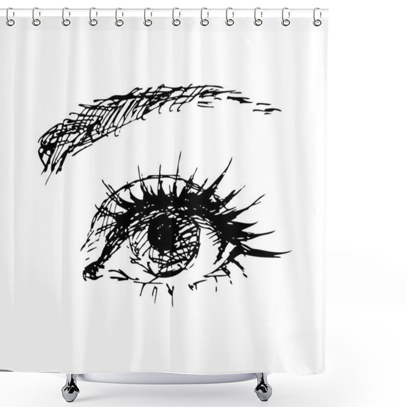 Personality  Female Eye Carelessly Drawn Shower Curtains