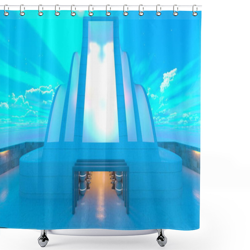 Personality  3D CG Rendering Of The Space Station Shower Curtains