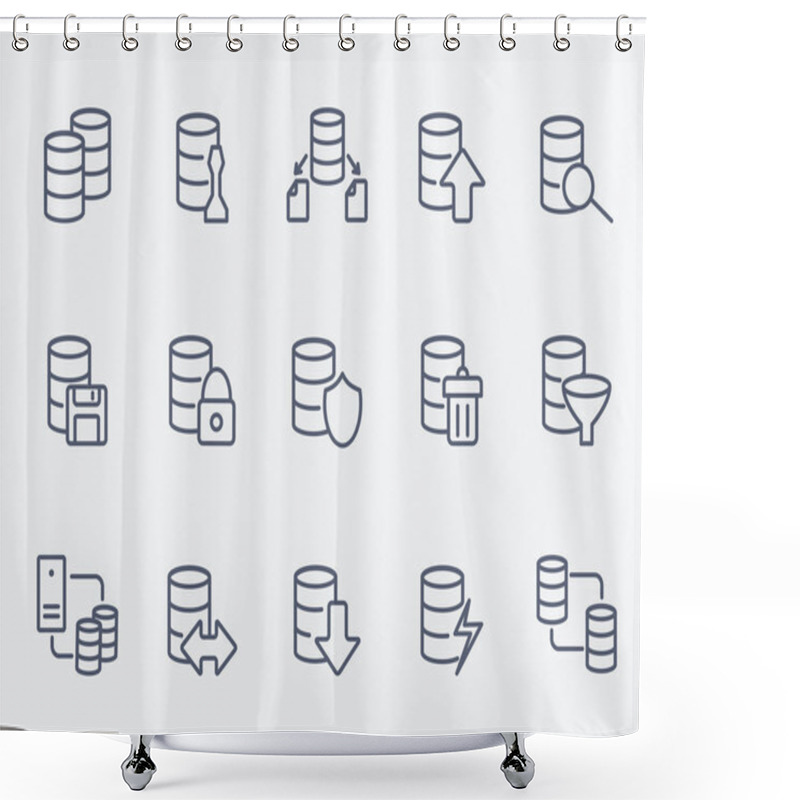 Personality  Database Icon Set Shower Curtains