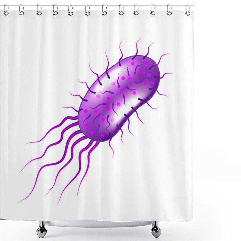 Personality  Purple Bacteria Isolated On White Vector Shower Curtains