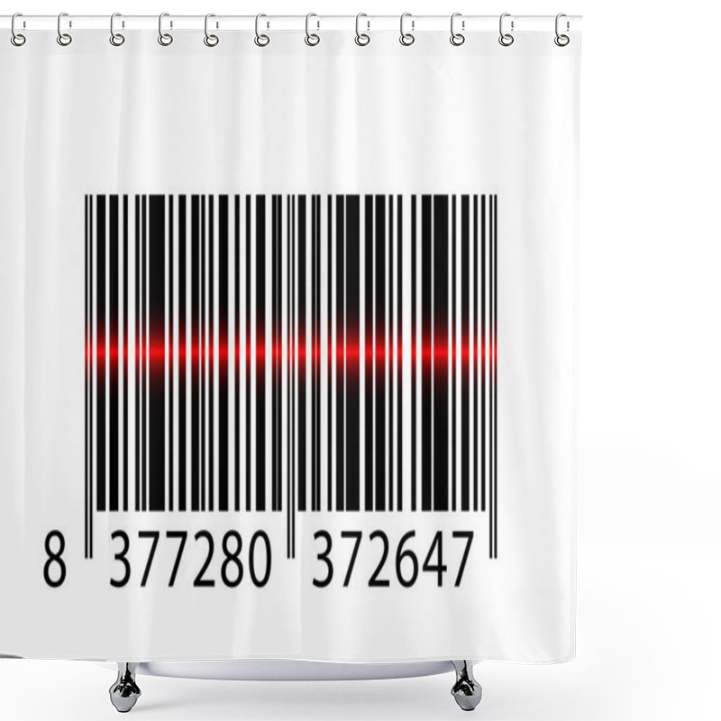 Personality  Vector Barcode With Laser Beam Shower Curtains