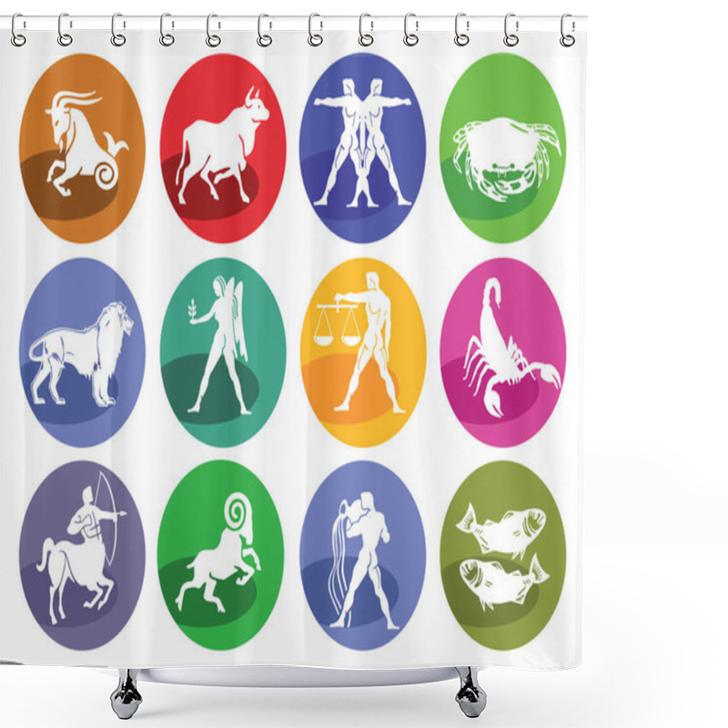 Personality  Astrology Horoscope, Icon Set Shower Curtains