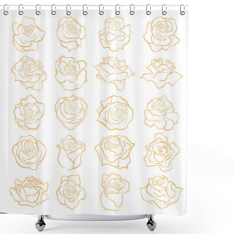 Personality  Set Of Rose Flowers Shower Curtains