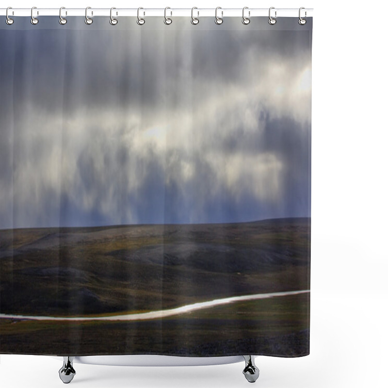 Personality  Scarce Landscape Of Cold Arctic Desert. Novaya Zemlya Archipelago. Nuclear Testing Range 3 Shower Curtains