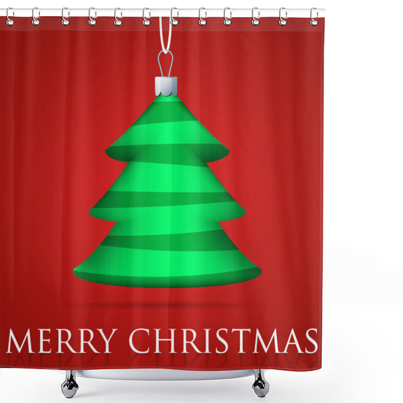 Personality  Christmas Tree Bauble Card Shower Curtains