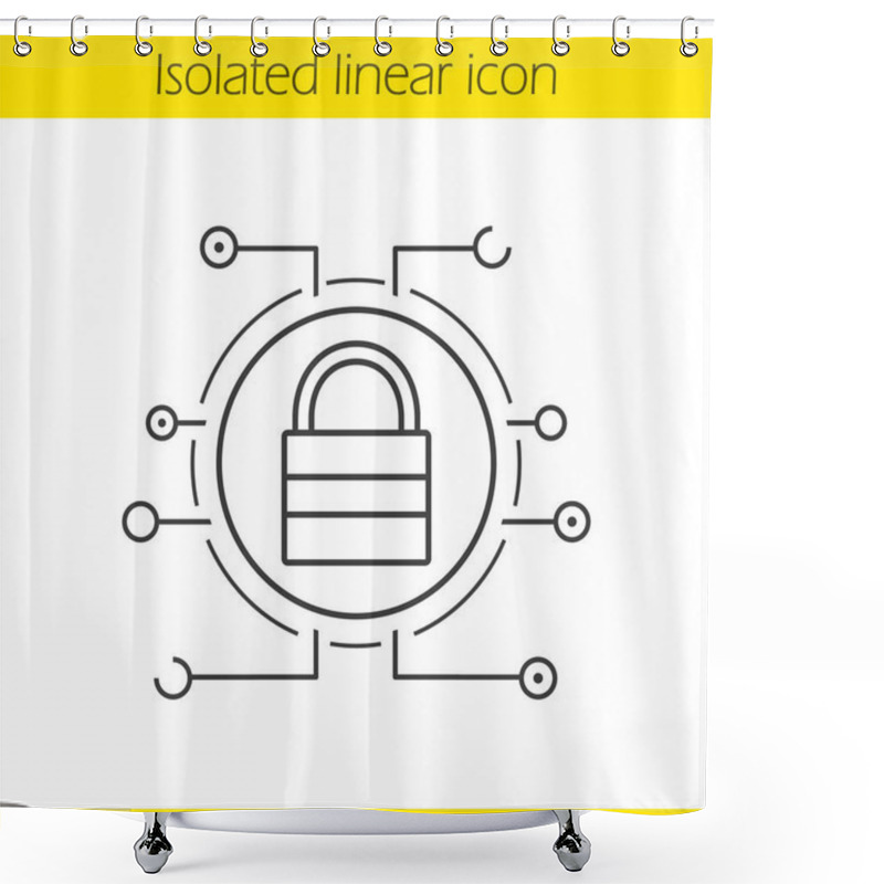 Personality  Lock Linear Icon Shower Curtains