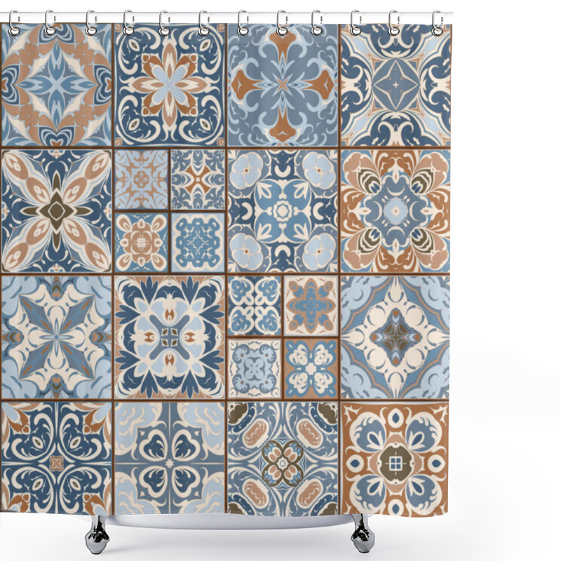 Personality  Collection Of Ceramic Tiles Shower Curtains