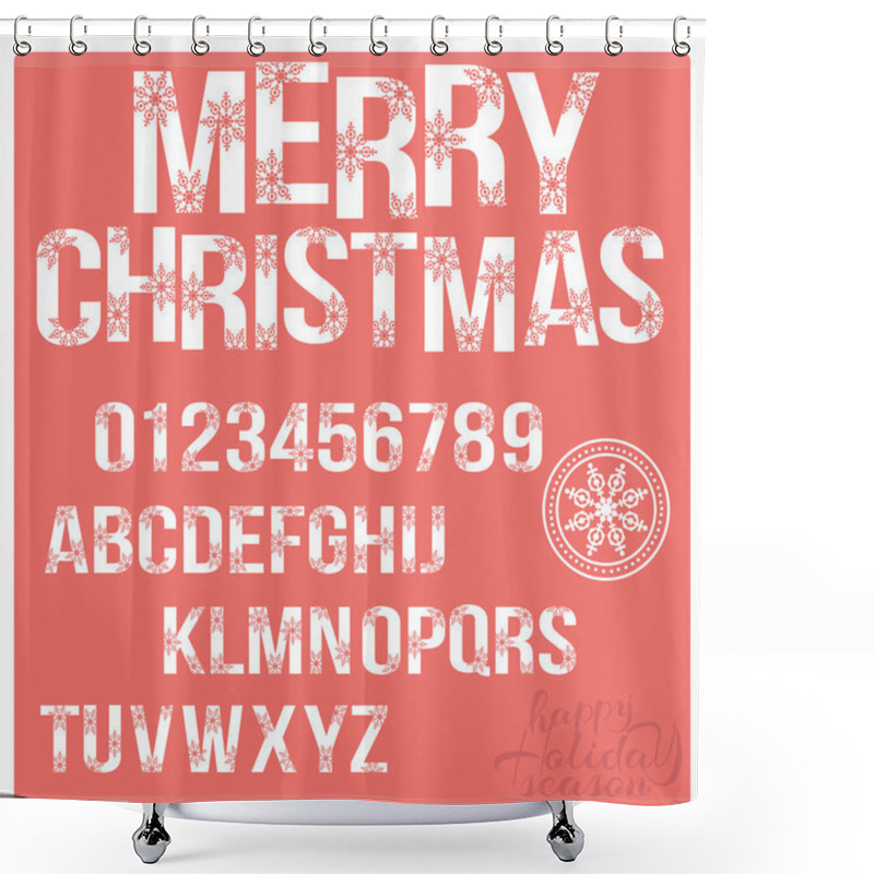 Personality  Christmas Stylized Alphabet Shower Curtains