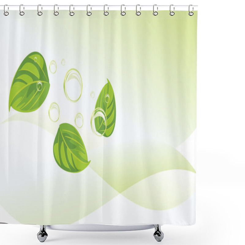 Personality  Leaves And Bubbles On The Abstract Background Shower Curtains