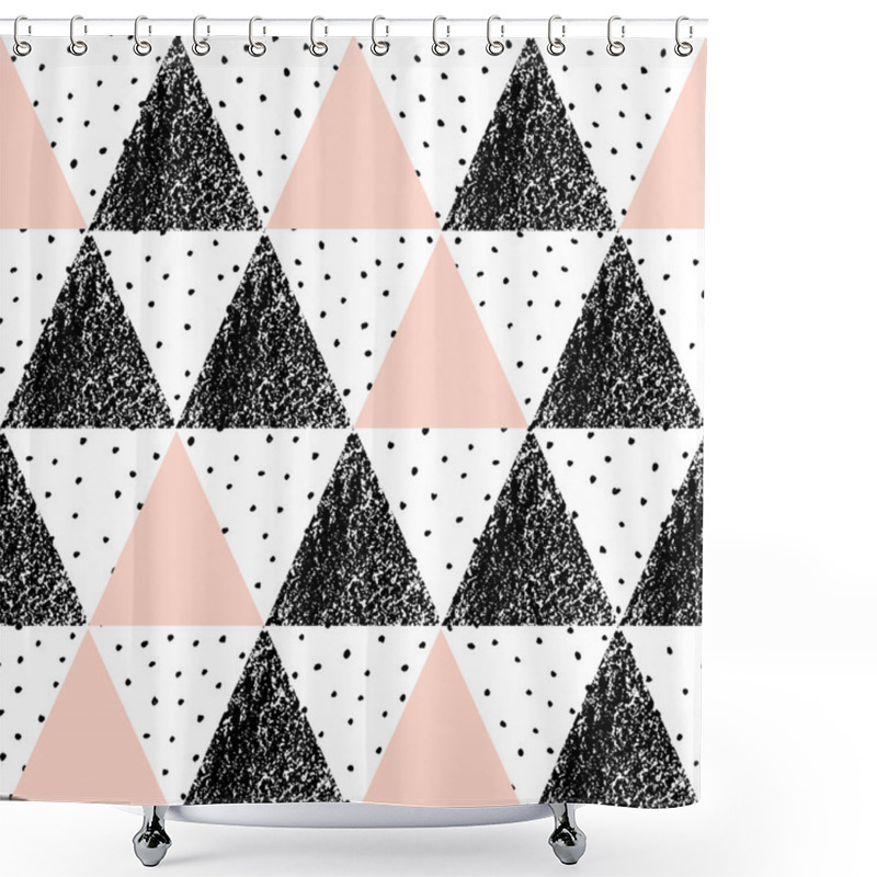 Personality  Abstract Geometric Pattern Shower Curtains