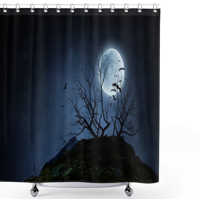 Personality  Spooky Night Image . Mixed Media Shower Curtains