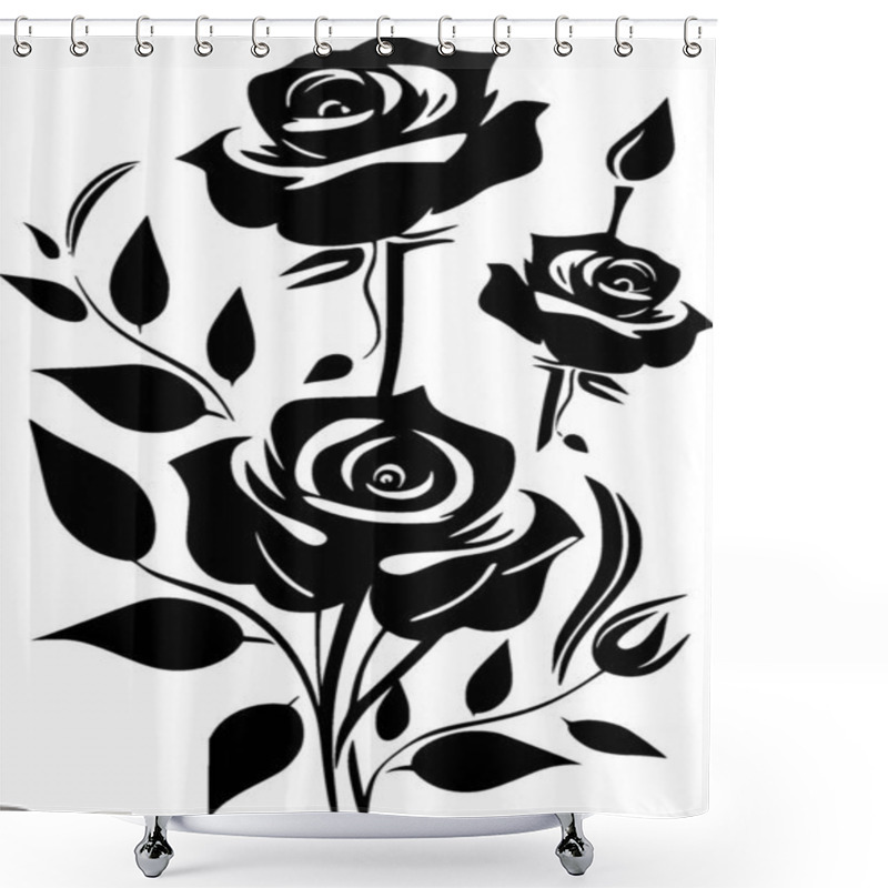 Personality  Roses - High Quality Vector Logo - Vector Illustration Ideal For T-shirt Graphic Shower Curtains