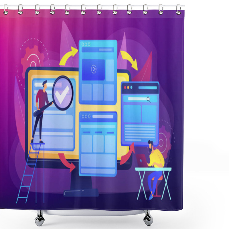 Personality  Microsite Development Concept Vector Illustration Shower Curtains