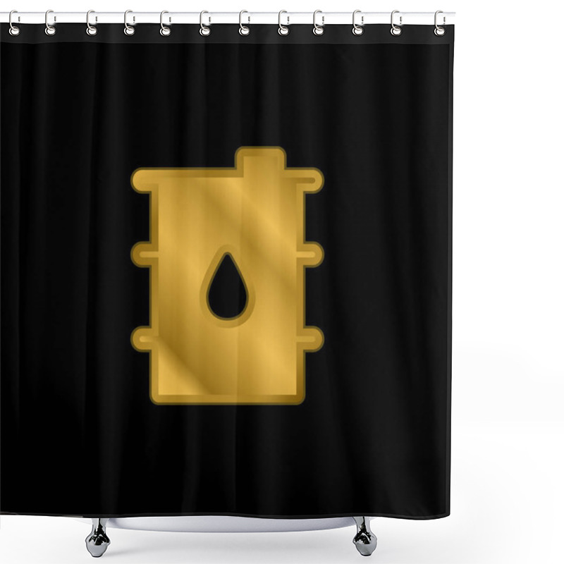 Personality  Barrel Gold Plated Metalic Icon Or Logo Vector Shower Curtains