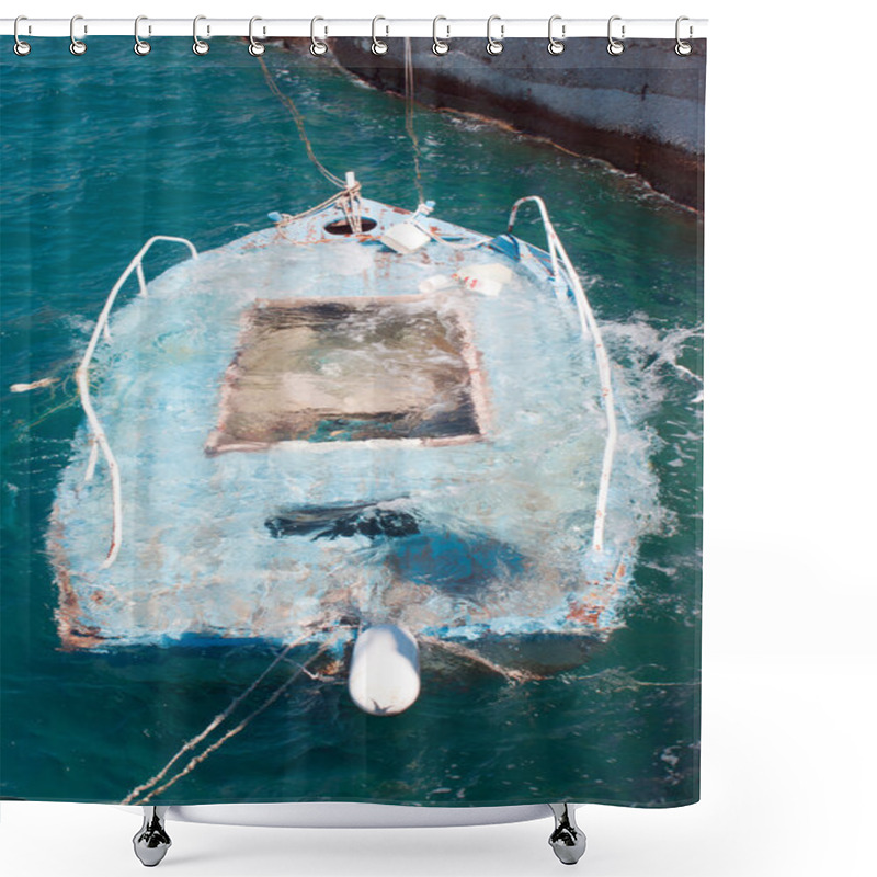 Personality  Traditional Fishing Boat On Lefkada Island Greece Shower Curtains