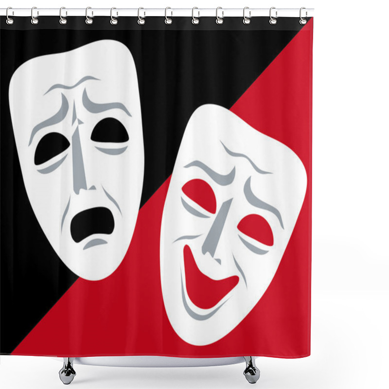 Personality  Mask Theater. Abstract Image Shower Curtains