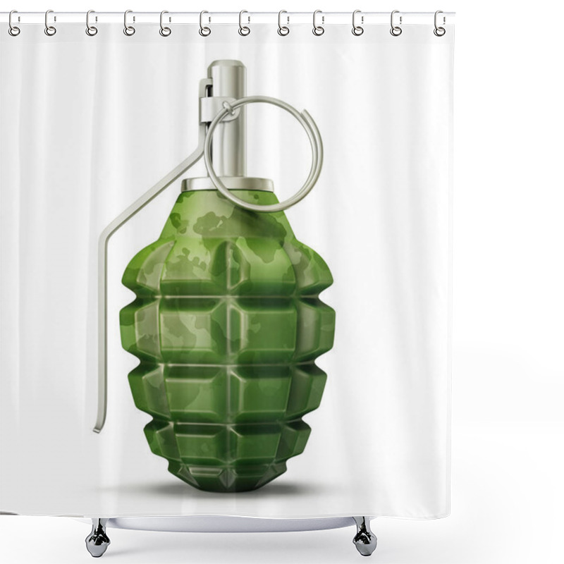 Personality  Grenade Isolated On A White. 3d Illustration Shower Curtains