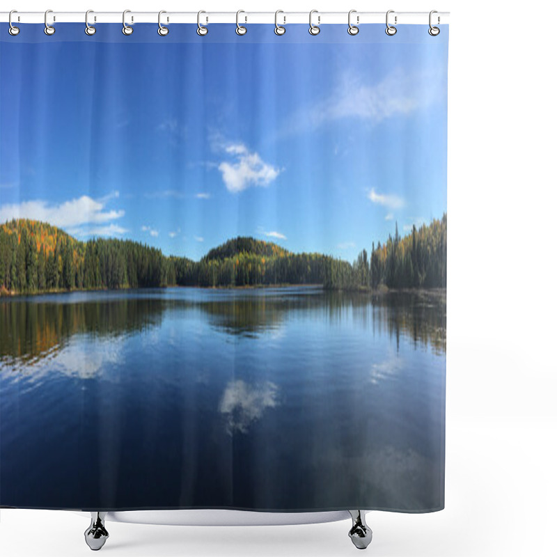 Personality  Panorama View Of Algonquin Scene In Fall Shower Curtains