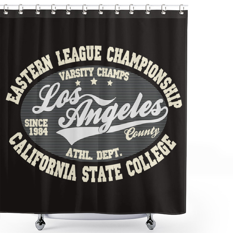 Personality  California T-shirt Fashion Typography Shower Curtains