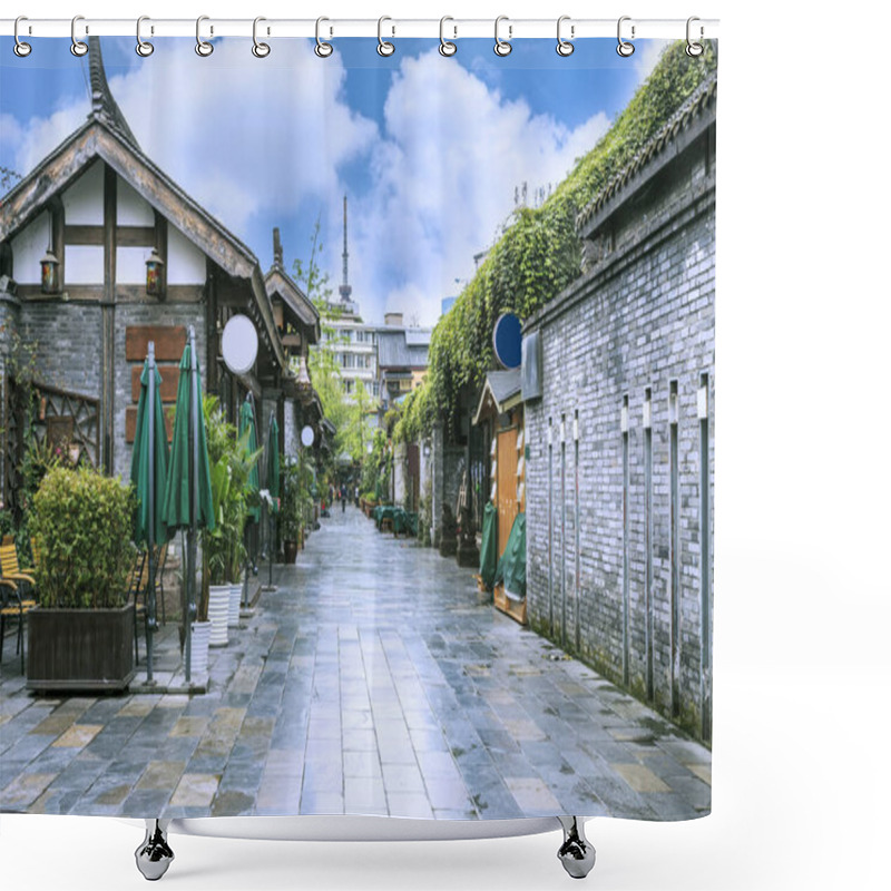 Personality  Old Houses In Kuan Alley And Zhai Alley, Chengdu Shower Curtains