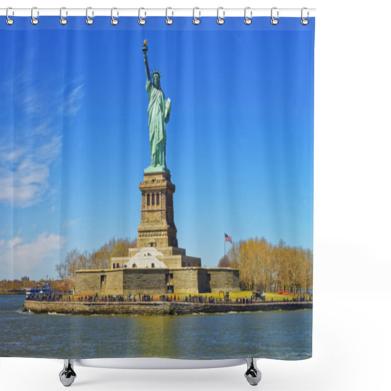 Personality  Liberty Island And Statue In Upper New York Bay Shower Curtains