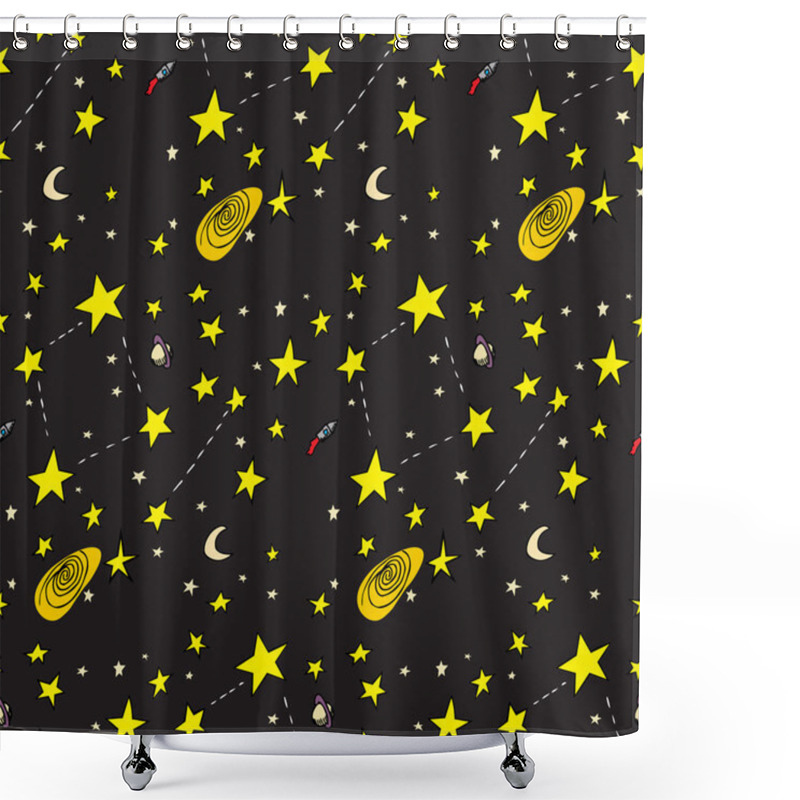 Personality  Seamless Space Pattern Shower Curtains