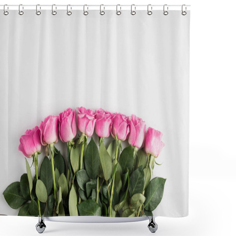 Personality  Pink Roses With Copy Space Shower Curtains