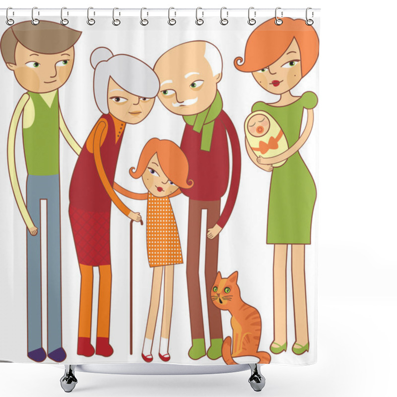 Personality  Family Shower Curtains