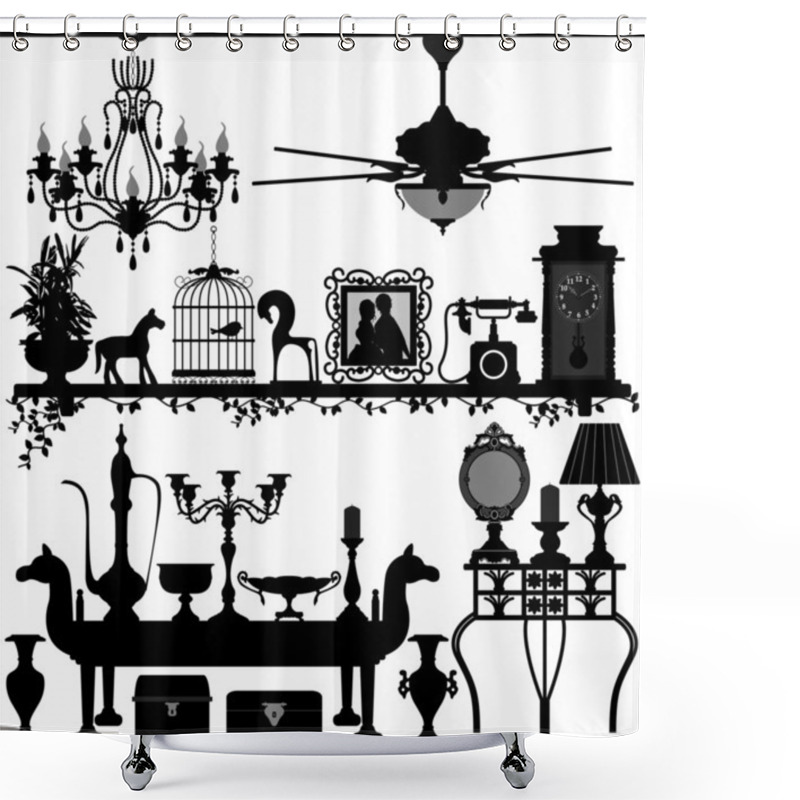 Personality  Antique Home Decoration Furniture Interior Design Shower Curtains