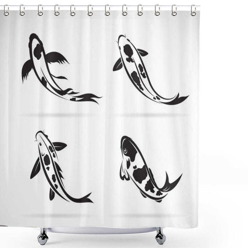 Personality  Vector Of Carp Koi Fish Isolated On White Background. Pet. Shower Curtains