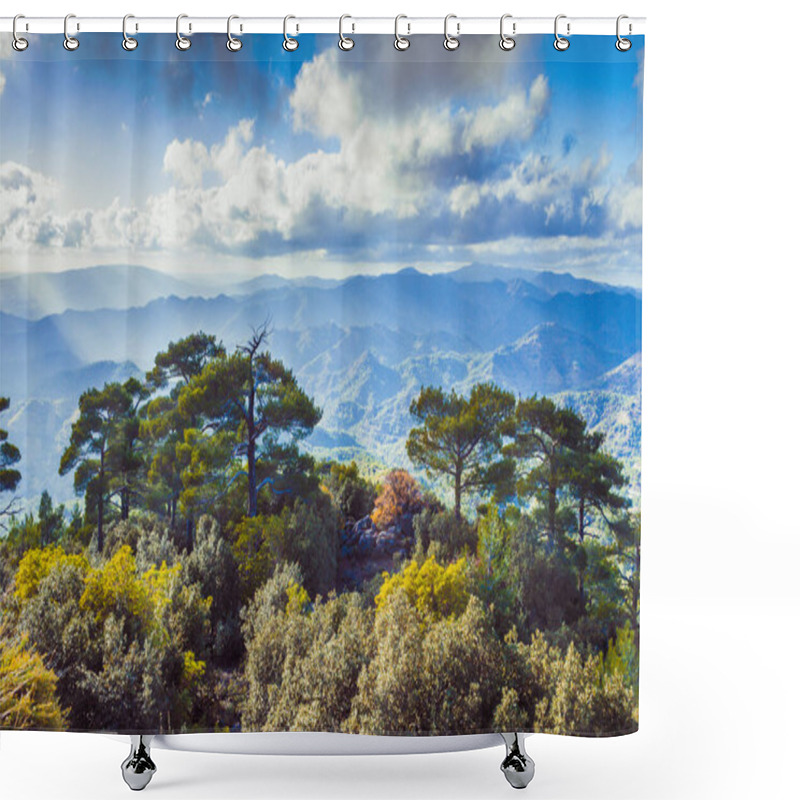 Personality  Pano Platres In Troodos Mountains, Cyprus. Travel And Tourism. Shower Curtains