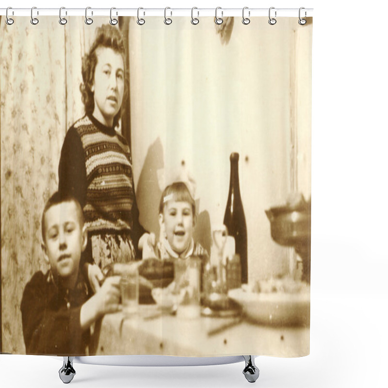 Personality  Old Family Photograph Shower Curtains