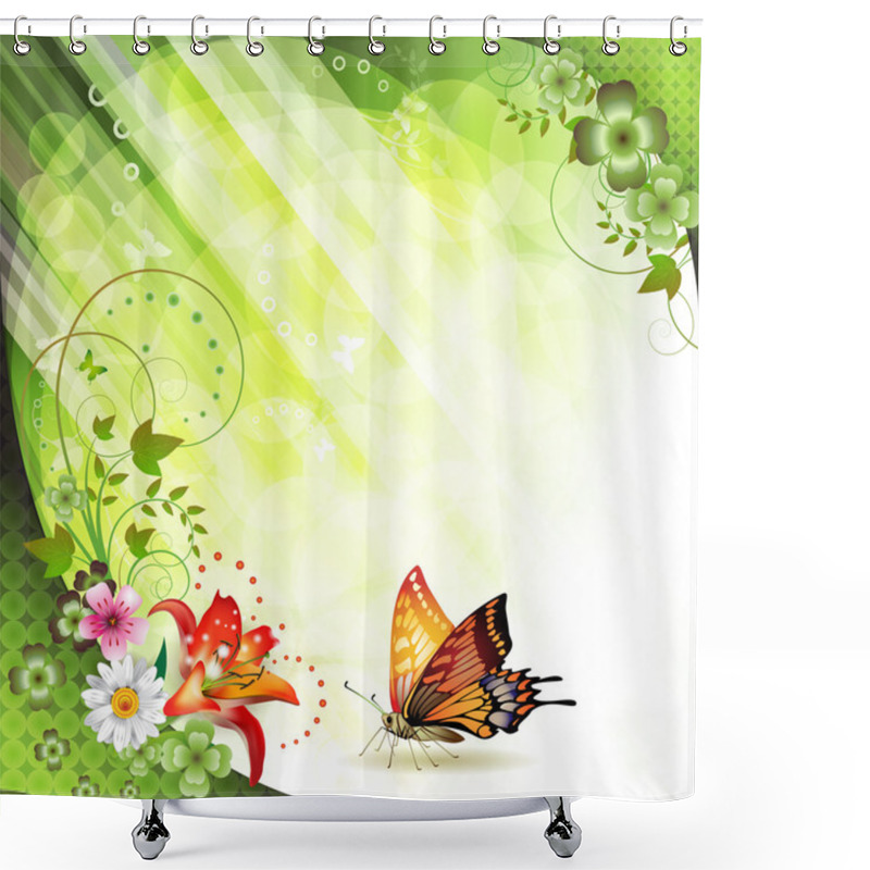 Personality  Background With Flowers Shower Curtains