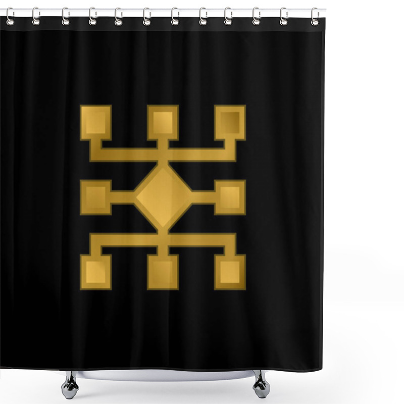 Personality  Algorithm Gold Plated Metalic Icon Or Logo Vector Shower Curtains