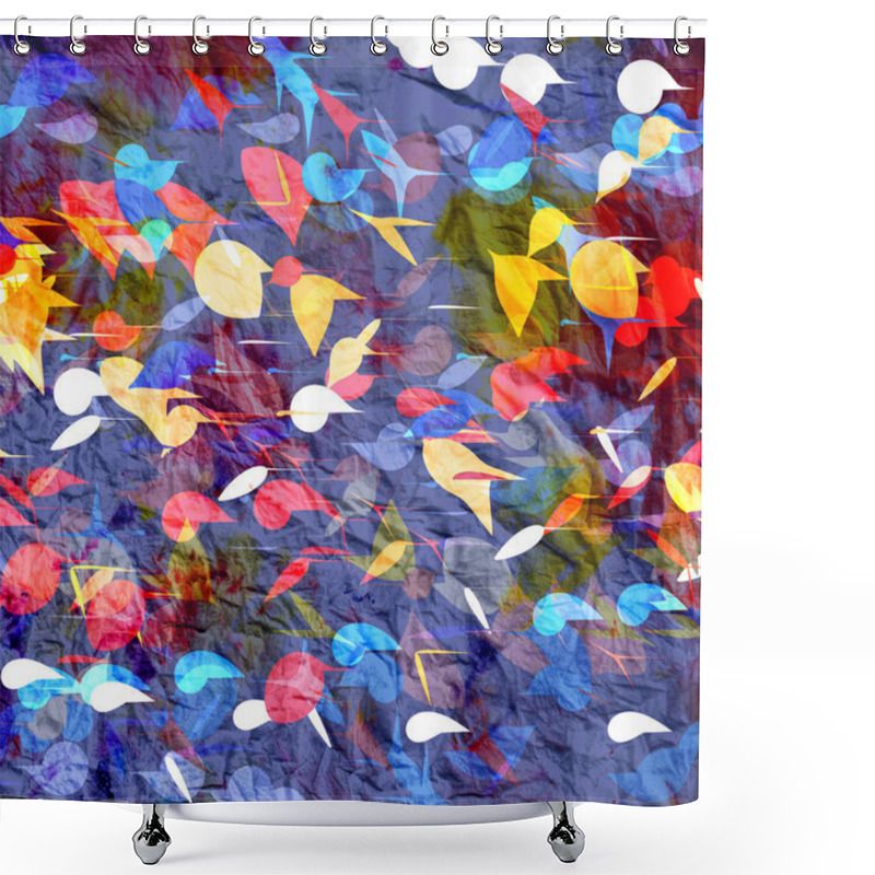 Personality  Abstract Wavy Elements Background Shower Curtains