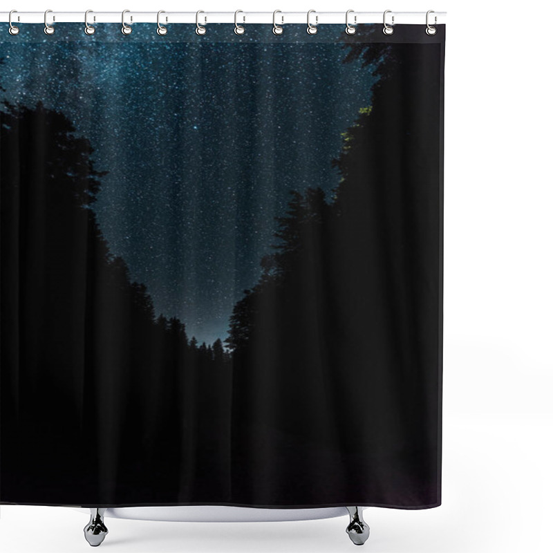 Personality  Night Sky With Stars Shine In Forest At Night  Shower Curtains