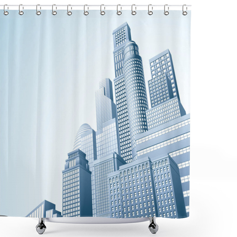 Personality  Financial Distrait Urban City Scape Shower Curtains