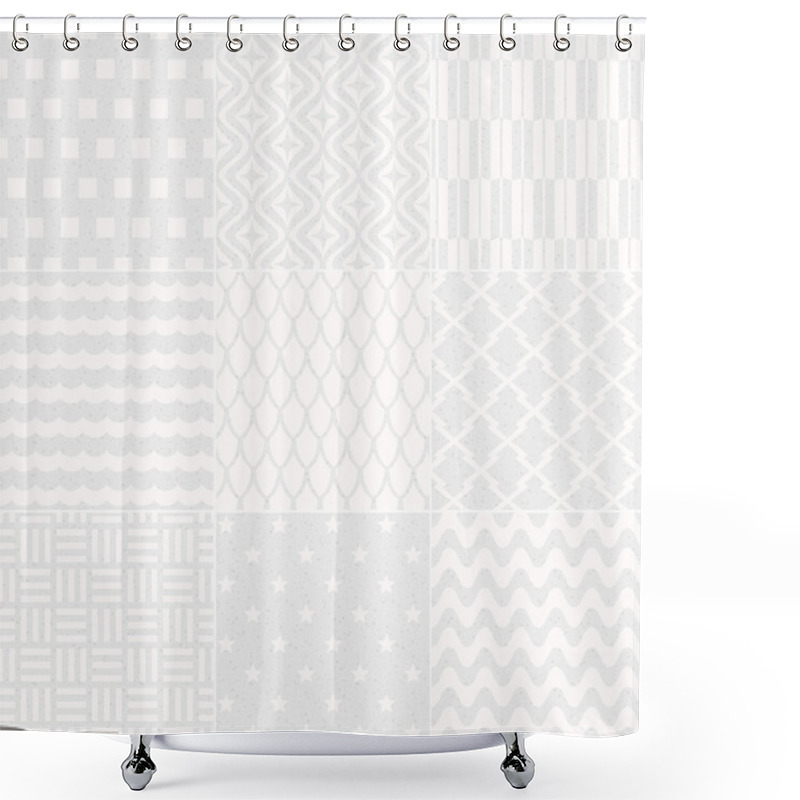 Personality  Seamless Geometric Pattern Grain Paper Texture Shower Curtains