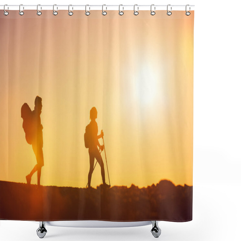 Personality  Sunset Hikers Shower Curtains