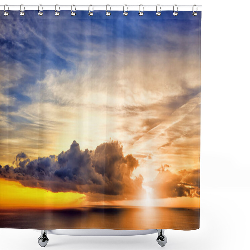 Personality  Sunset With A View Of The Sea With Clouds. Shower Curtains