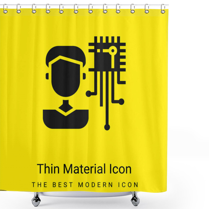 Personality  Artificial Intelligence Minimal Bright Yellow Material Icon Shower Curtains