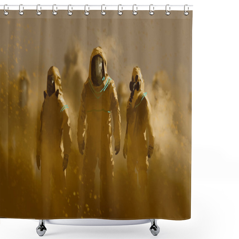 Personality  Men In Protective Suits Shower Curtains