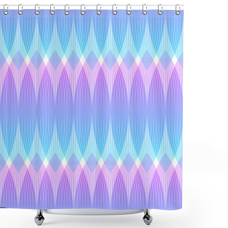 Personality  Abstract Pink Blue Background, Geometric Shapes Shower Curtains