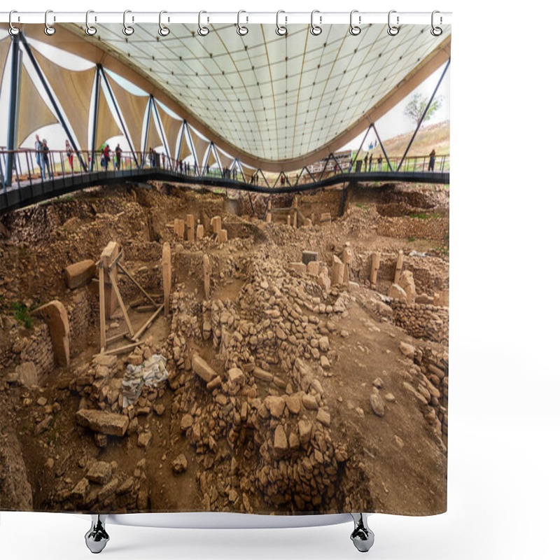 Personality  Gobeklitepe Is An Archaeological Excavation Site Which Is Located Near Anlurfa 12,000 Years Ago And Is The First Temple Of The World. Shower Curtains