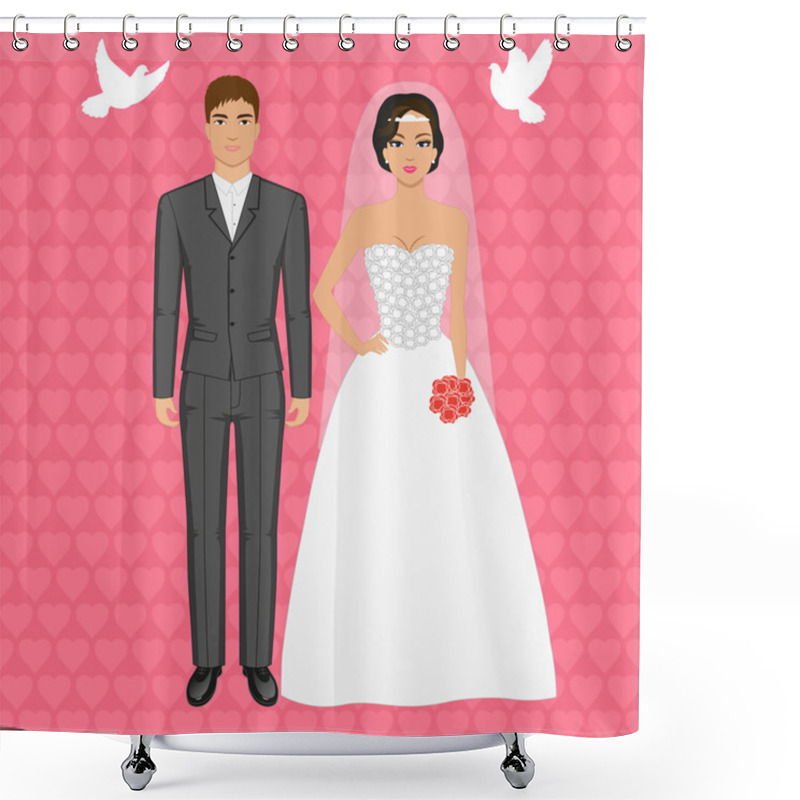 Personality  Bride And Groom Shower Curtains