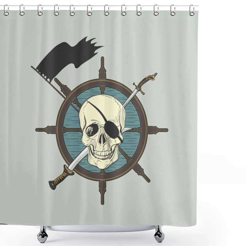 Personality  Label Pirate Theme Shower Curtains