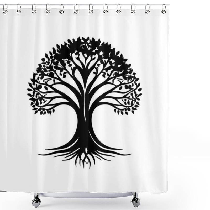 Personality  Abstract Tree Illustration Art Design For Social Media Template Backgrounds. Shower Curtains