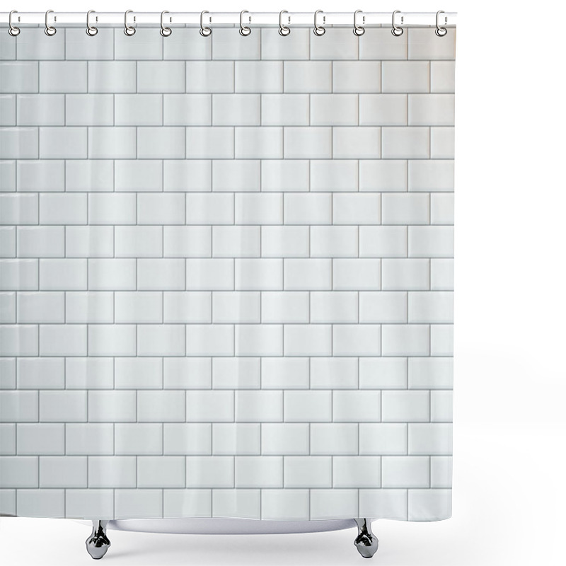 Personality  White Tiles Background Shower Curtains