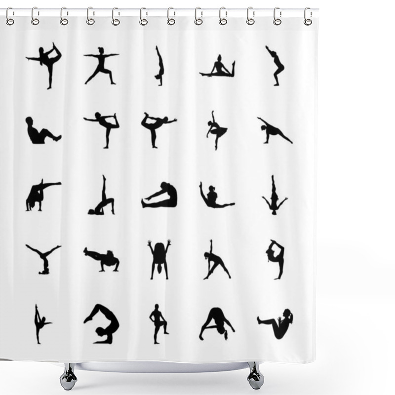 Personality  Exercise Glyph Vector Icons Shower Curtains