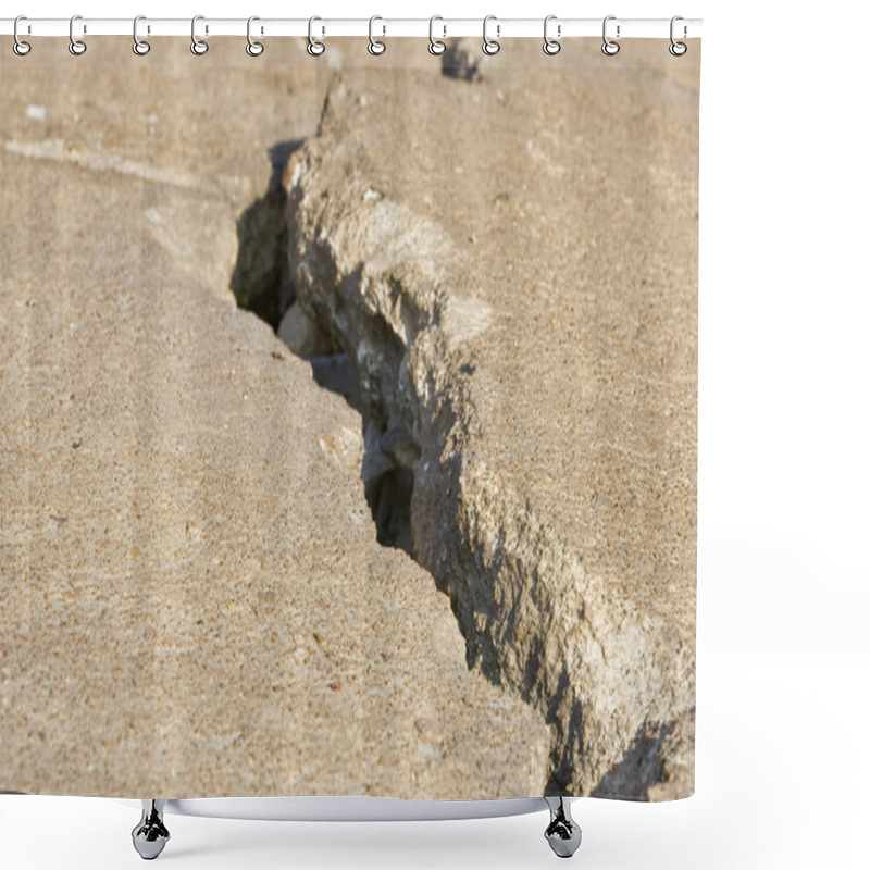 Personality  Cracked Road Concrete Close Up Shower Curtains